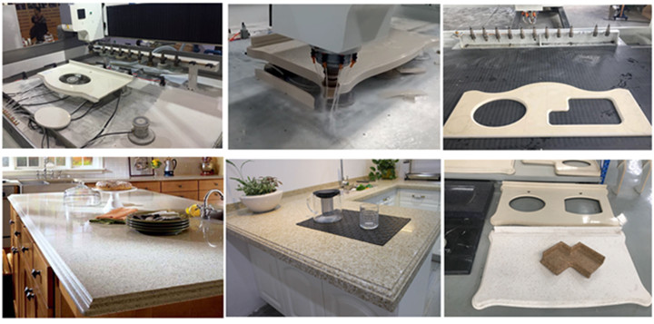 marble granite sink countertop cutting polishing cnc machine